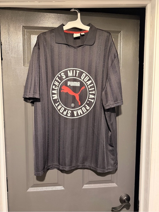 Puma Other - Puma Black & Red Striped Logo Soccer Jersey